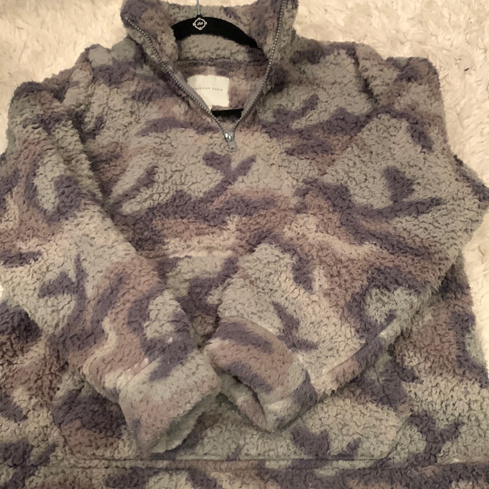 american eagle sherpa quarter zip